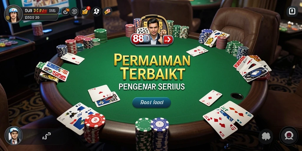 Screenshot utama 88ID menampilkan aksi seru permainan Poker.