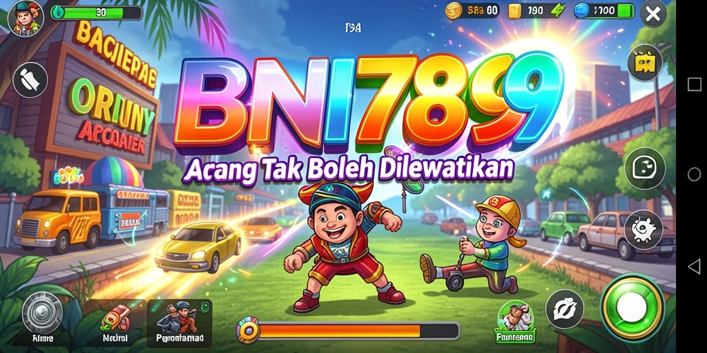 Screenshot menampilkan aksi seru dalam permainan Arcade BNI789.