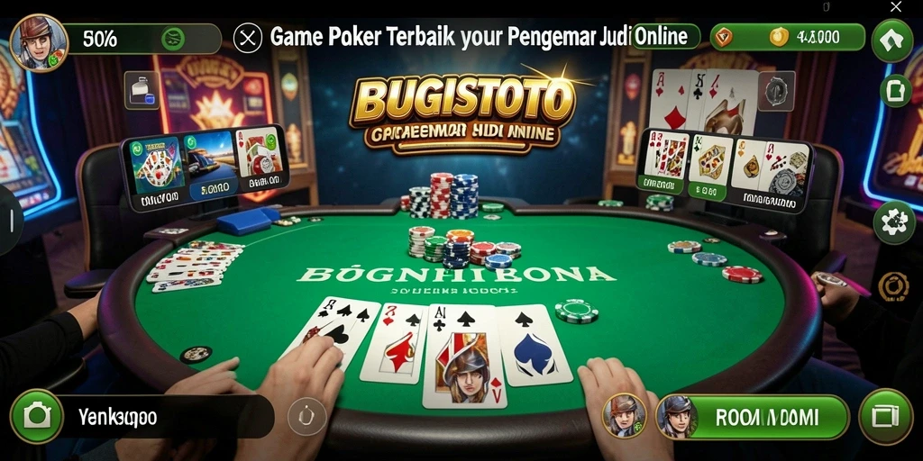 Tampilan menarik dari gameplay Poker di BUGISTOTO.