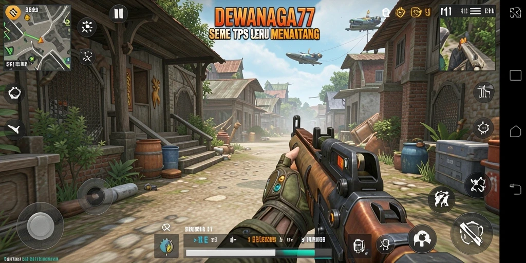 Gameplay seru DEWANAGA77 dengan aksi pertempuran mendebarkan.