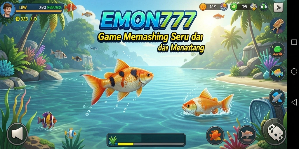 Tampilan gameplay seru di EMON777 saat memancing.