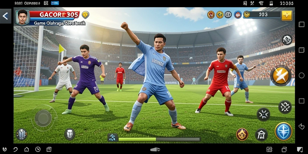 Tampilan gameplay seru dalam GACOR305 dengan aksi olahraga menegangkan.