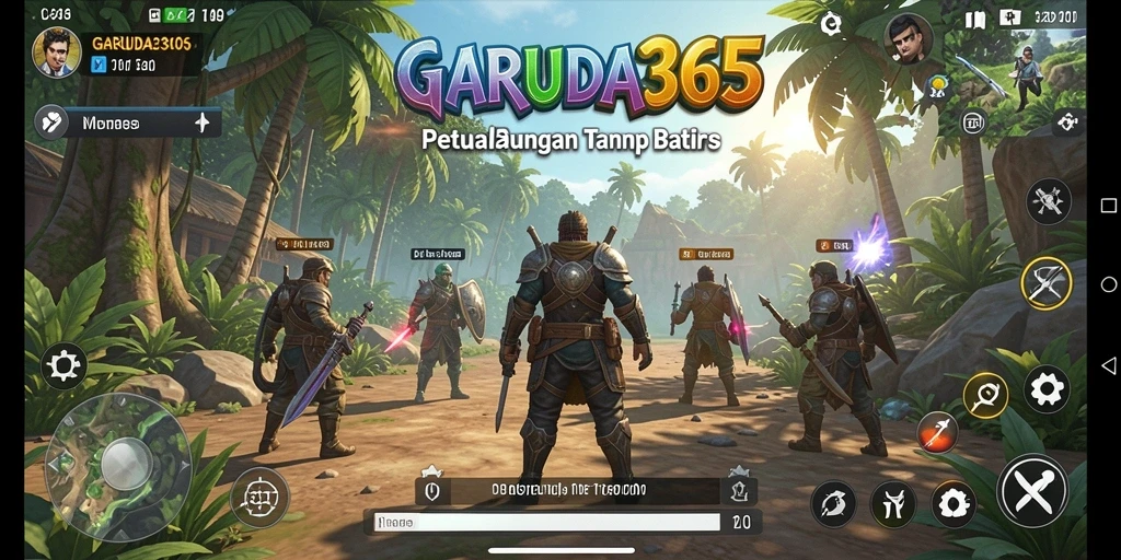 Tangkapan layar GARUDA365 menampilkan petualangan di dunia terbuka yang luas.