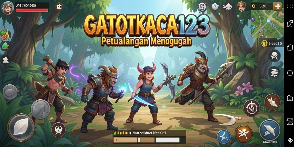 Screenshot menampilkan gameplay GATOTKACA123 dengan dunia terbuka yang luas.
