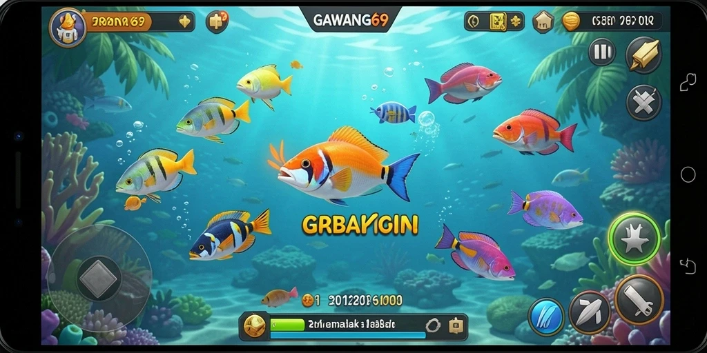 Screenshot GAWANG69 menampilkan aksi menembak ikan yang seru.