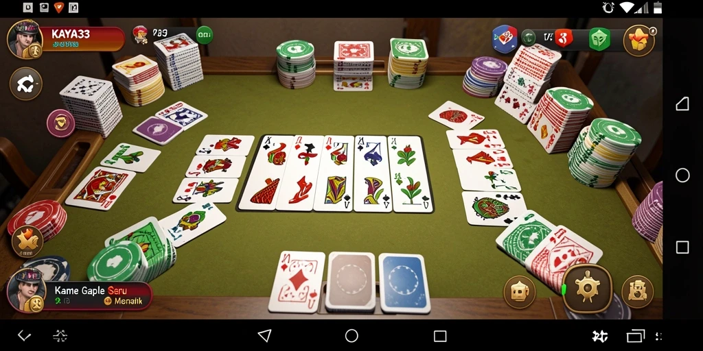 Tampilan gameplay seru KAYA33 saat bermain Gaple.