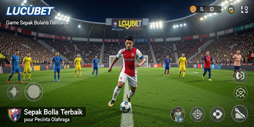 Tampilan gameplay menarik dari LUCUBET yang menggambarkan sepak bola nyata.