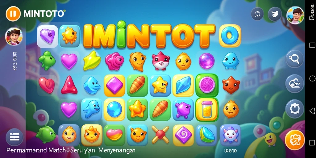 Tampilan permainan Match-3 seru dari MINTOTO dengan gameplay menantang.