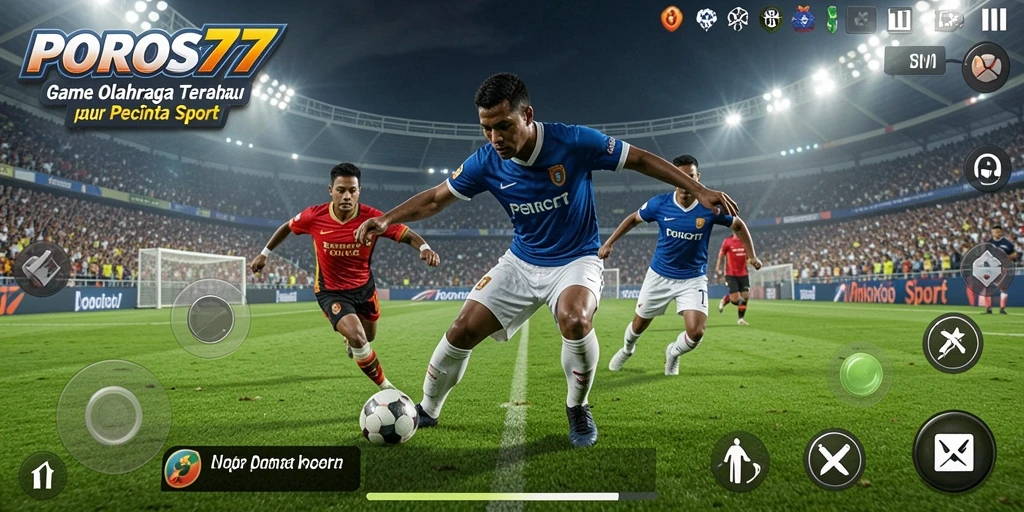 Tampilan gameplay seru dari POROS77 dengan antarmuka olahraga yang menarik.