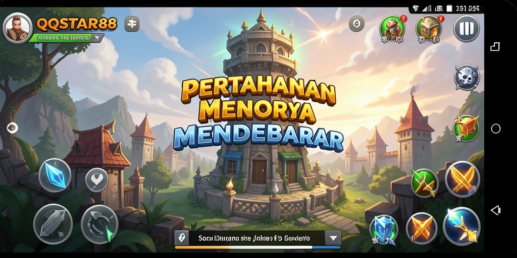 Tampilan gameplay menara yang mendebarkan di QQSTAR88.