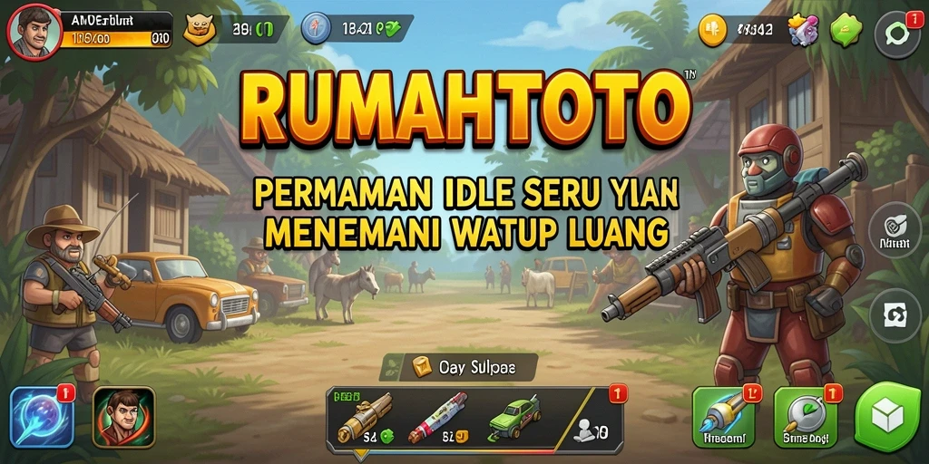 Screenshot gameplay RUMAHTOTO menampilkan suasana santai permainan Idle.