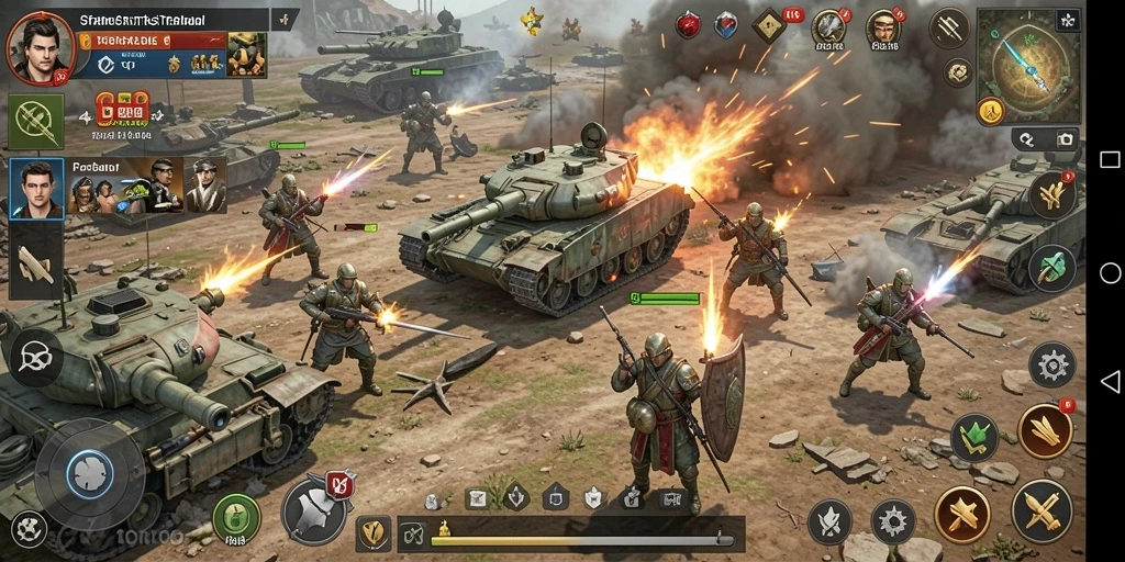 Screenshot SIAP108 menampilkan pertempuran epik dan strategi.