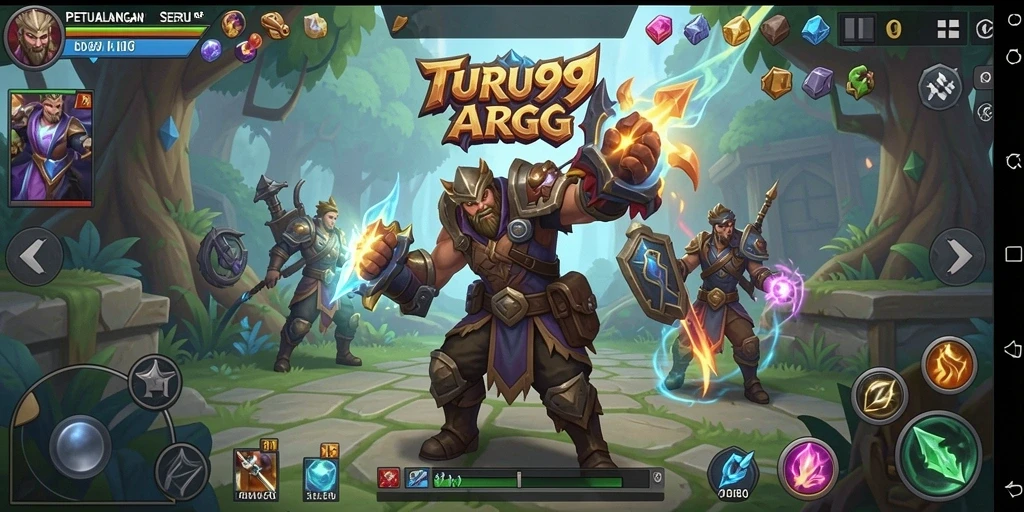 Tampilan gameplay mendebarkan dalam dunia fantastis TURU99.