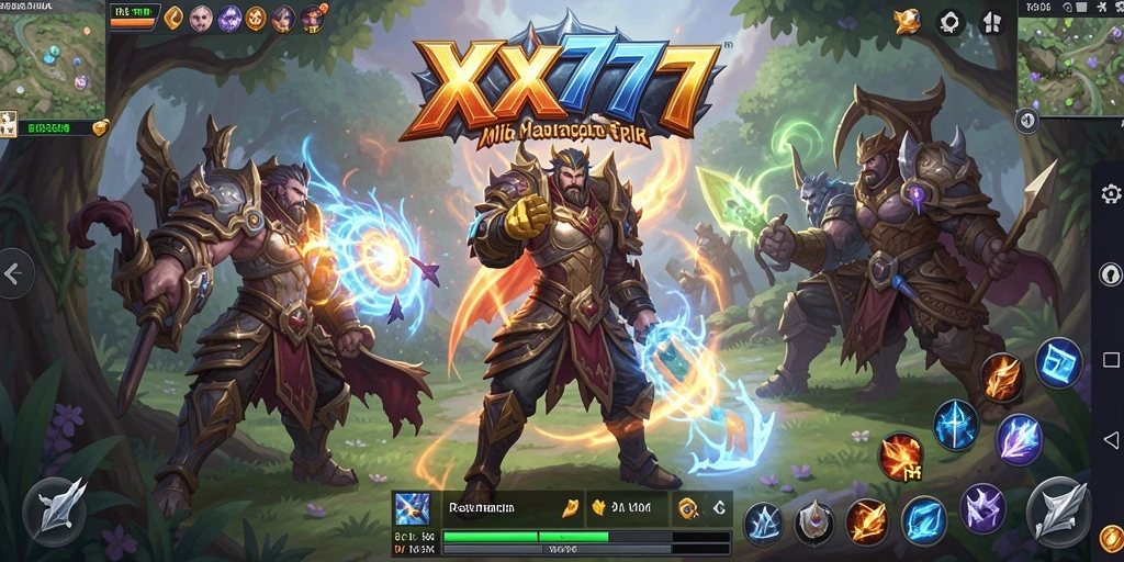 Tampilan gameplay XXX777 menampilkan pertarungan yang intens dan dunia yang luas.